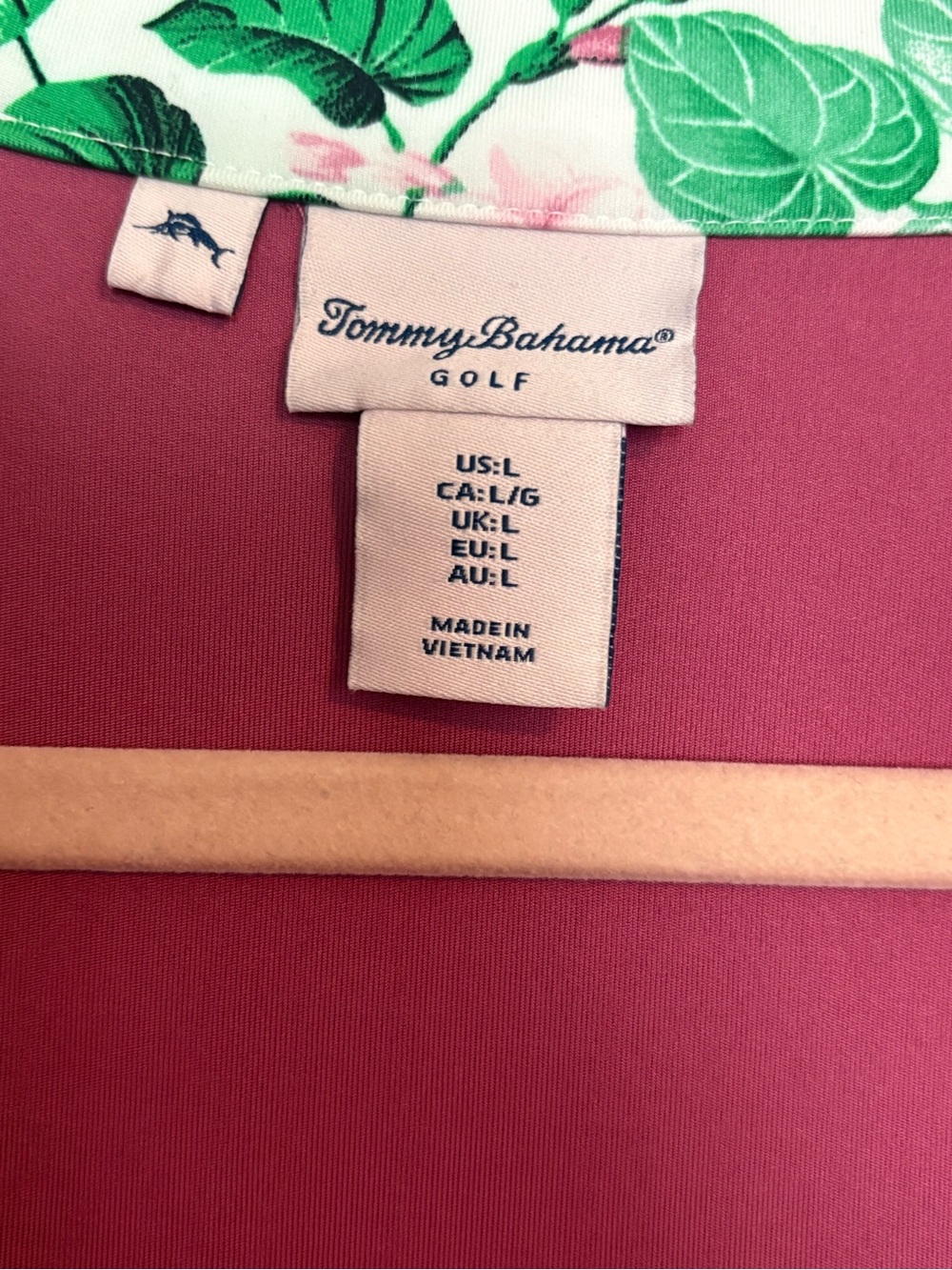 Tommy Bahama Sleeveless Zip-Neck Tank Dress Burgundy with Floral Collar - Picture 5 of 6